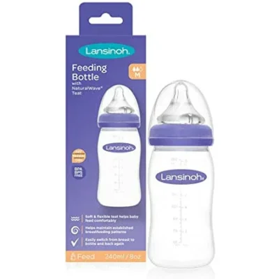 Lansinoh Feeding Bottle with NaturalWave Teat 240ml