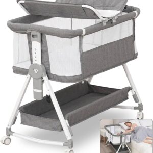 4-in-1 Baby Co-Sleeper Bed with Bassinet, Changing Station & Storage