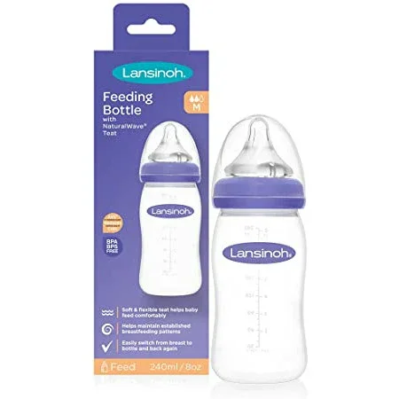 Lansinoh Feeding Bottle with NaturalWave Teat 240ml