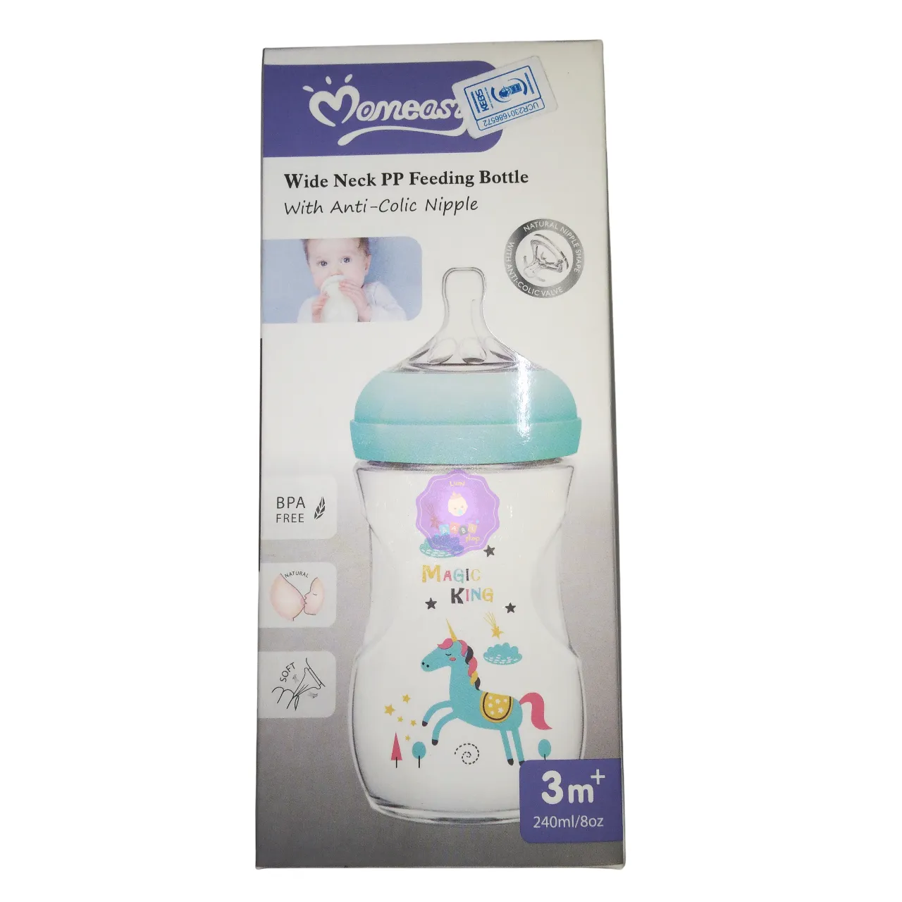 Momeasy Anti Colic Wide Neck Baby Bottle 240ml 3M in nairobi kenya at Lumi Baby Sshop Call us on 0712407225 to order momeasy anti colic baby bottle baby shop